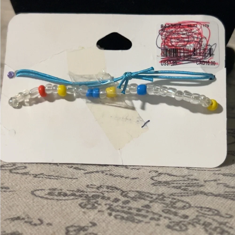 Claire's Turquoise Cord and Multicolor Bead Bracelet Duo